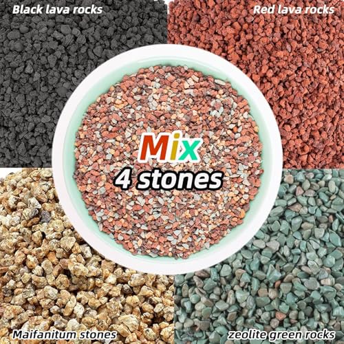45lb Mix Lava Rocks for Plants in Door -Gravel Pebbles for Bonsai Succulent Cactus Potting Soil and Vase Fillers, Fairy Gardening,Top Dressing - color: Mix Gravel, size: 45lb