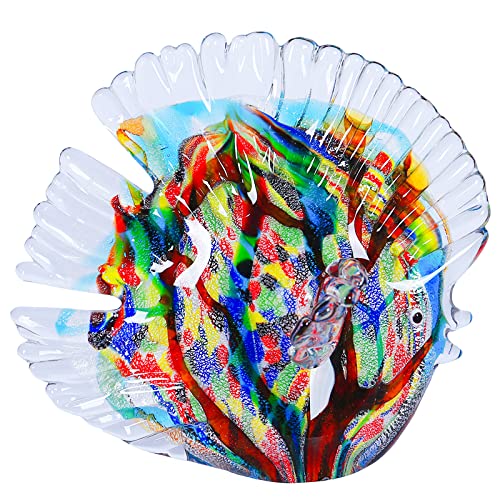 EUSTUMA Hand Blown Glass Tropical Fish Figurines Ornament,Sea Animal Sculpture for Fish Tank Aquarium,Sea Animals Collection for Birthday Gift,Glass Sculpture - color: Tropical Fish