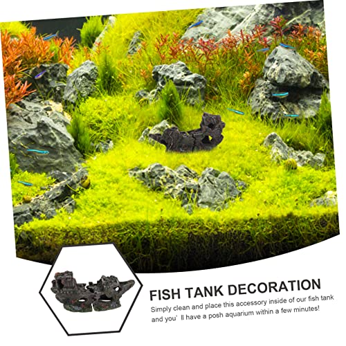 DOITOOL Creative Shipwreck Aquarium Ornament Underwater Fish Tank Decoration Vivid Resin Design for Hiding Place and Natural Habitat Enhancement