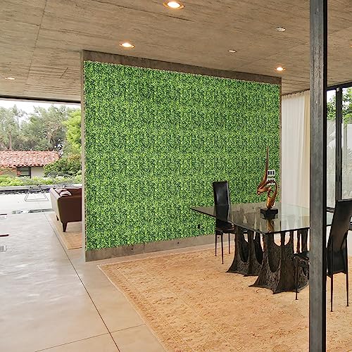 TANG 20"x20"-1PC Artificial Greenery Boxwood Panels Grass Wall Panel, Faux Privacy Fence Ivy Screens Backdrop Fake Hedge for Indoor Outdoor Wedding Décor, Boxwood with Backing - color: Boxwood With Backing, size: 20"x20"