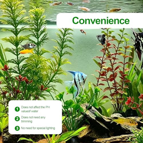 11 Pack Aquarium Plants, Fish Tank Decoration, Artificial Plastic Plants for Household and Office Aquarium