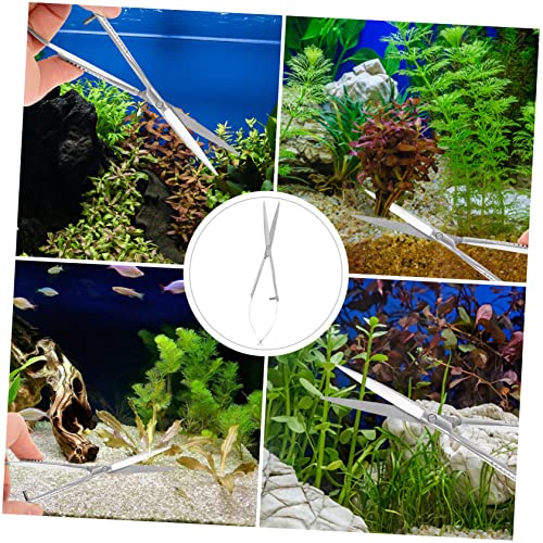 Toyvian Professional Spring Aquarium Scissors Stainless Steel Aqua-plant Trimming Tool for Aquascaping Portable Water Grass Clipper for Aquarium Maintenance