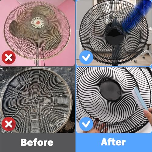 XANGNIER Fan Cleaning Brush Tools Set,6 Pcs Fan Cleaner for Stand up Fan/Desk/Window Exhaust/Box/Oscillating/Standing/Floor/Clip on/Wall/Table/Wall Mount/Pedesta Fan,Bendable Cobweb Duster Remover - color: Multicolor