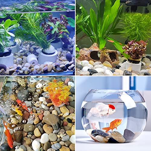 20LB High Polished Colorful River Rocks,1-2.2 Inch Mixed Colorful Pebbles for Garden Landscaping, Decorative Stones for Fish Tank, Vase Filling, Outdoor Decorative River Rocks - size: 20LB, style: Mixed Color