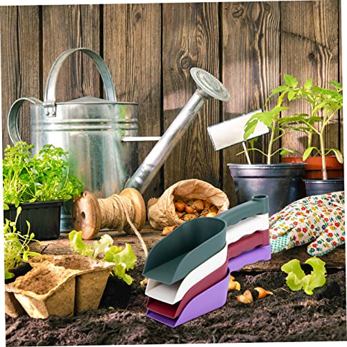 SUPVOX 4pcs Plastic Soil Scoop Lightweight Gardening Shovel for Use for Potting Soil Fertilizer Cat Litter and Bird Feeders Wine