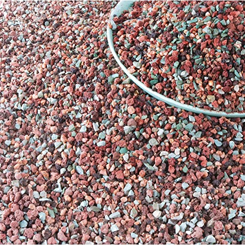 18lb Mix Horticultural Lava Rock Pebbles Pumice Potting Soil Amendment Succulent Cactus Bonsai Gritty Rock Decorative Gravel Plant Drainage Volcanic Rock for Aquarium Fairy Gardening Top Dressing - color: Mix Pebbles, size: 18LB