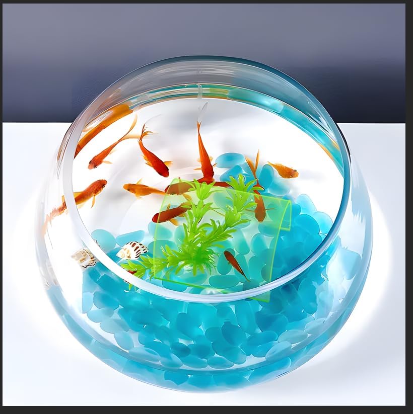 Aquarium Decorations Fish Tank Accessories for Shrimp Cichlid Hiding Breeding, Small Fish Bowl Hide Decoration, Acrylic Tube Tunnel for Betta Fish Tank Decorations, Aquarium Hideout with Suction Cups - color: I-Transparent Blue