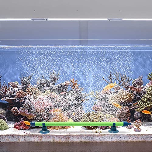 Quickun Aquarium Air Stone Bubble Wall Tube Oxygen Diffuser Bar Decor Accessory for Fish Tank 28 Inch Length,1PCS - color: Fluorescent Green, size: 28 inch
