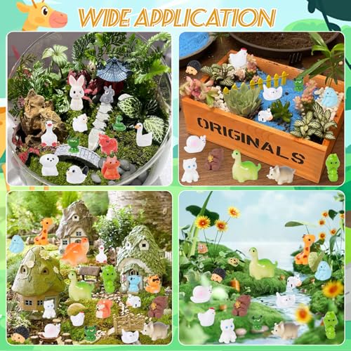 BeadRiver 50PCS Mini Resin Animals Bulk Tiny Animals Miniature Figurines Variety Pack for Micro Fairy Garden, Dollhouse, Aquarium Decor, Hide and Seek Crafts, Classroom Prizes, Party Favor - style: 50 Pcs Mini Resin Animals