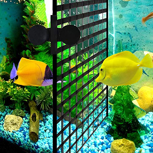 2 Pcs Aquarium Divider Tray Plastic Grid Divider Tray Egg Crate for Aquarium Fish Tank Bottom Isolation, Black