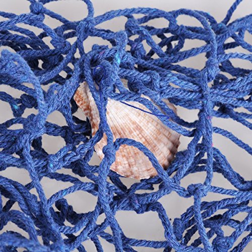 Rosoz Nautical Decorative Fishing Net, Sea Theme Fish Net Decor for Party/Wall Decoration Background,Blue,79inch x 59inch - color: 1pack Blue