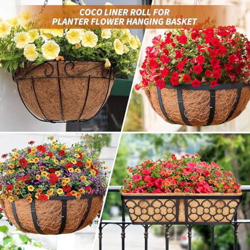 Legigo 16X80 Inch Natural Coco Liner Roll, Coconut Liners for Planter Window Box Hanging Basket, Coconut Coir Roll Coco Fiber Mat for Garden Decoration DIY Moss Poles Pet Pad Reptiles Carpet - size: 16x80 inch