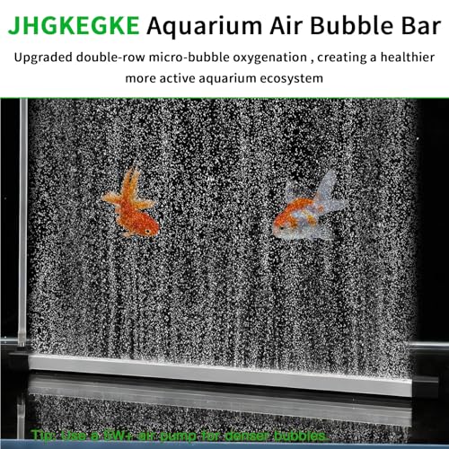 Aquarium Air Bubble Bar, 9.84 Inch Double Row Fine Mist Air Bubble Curtain Wall, Self-Sinking Fish Tank Air Diffuser Set, Enhanced Oxygen Bubble Strip for Freshwater Saltwater Hydroponics - size: 9.8 Inch