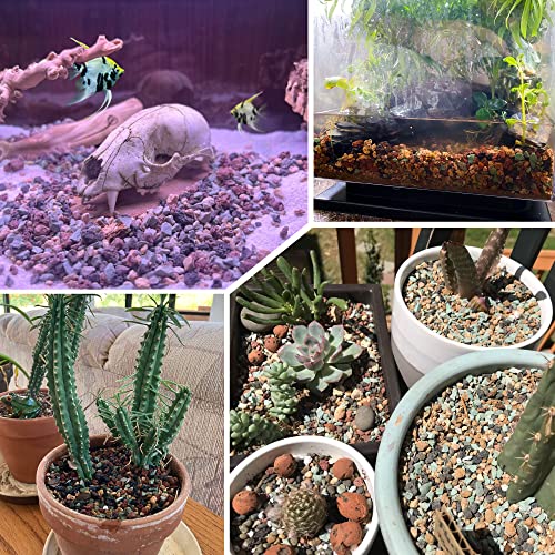 2.4lb Mix Horticultural Lava Rock Pebbles Pumice Potting Soil Amendment Succulent Cactus Bonsai Gritty Rock Decorative Gravel Plant Drainage Volcanic Rock for Aquarium Fairy Gardening Top Dressing - color: Mix Pebbles, size: 2.4LB