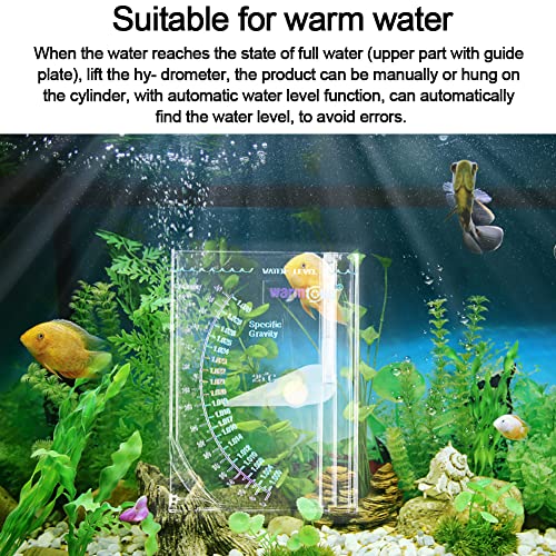 Abnaok Salinity Tester, Sea Specific Gravity Test for Fish Tank Pond Water Saltwater Freshwater, Accurate Automatic Hydrometer
