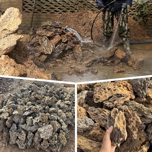 Natural Stone 20lb Aquarium Rocks for Aquarium Landscaping Models and PH Neutral Rocks Aquascaping Stones for Terrariums-2-8 inches - size: 20LB(2-8 inches)