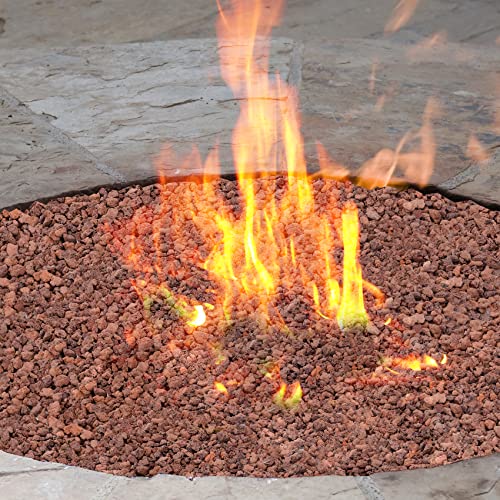 Skyflame 10LB Lava Rocks for Fire Pits, Fire Tables, Fireplaces, Garden Landscaping Decoration, Indoor and Outdoor Use, 1/10"-1/5" Natural Sizes, Red - color: Red, size: 1/10"-1/5"