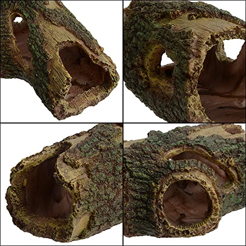 Saim Aquarium Resin Hollow Tree Trunk, Artificial Wood Cave Betta Fish House Aquarium Decoration, Suitable for Betta Cichlid Cave Rocks, Aquariums Hideout/Shelter
