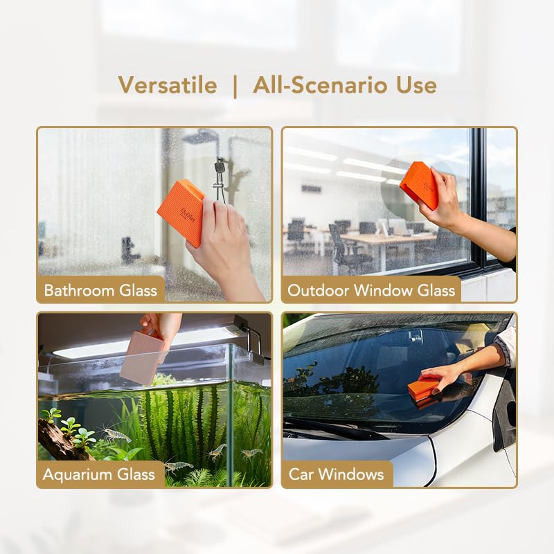 DrDirt Limescale Eraser for Glass, Professional Hard Water Stain Remover Tool for Windows, Shower Screens and Mirrors, Non-Chemical Abrasive Cleaning Block