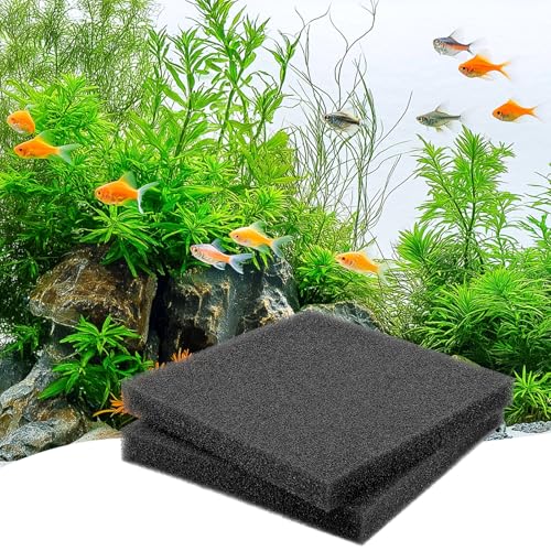 hygger Aquarium Sponge Filter Pad, Filter Media Foam Sponges, Cut-to-Size Open Cell Foam Sheet for Fish Tanks and Ponds, M (2 Pack 7.9 * 7.9 * 1 inch) - size: 7.9*7.9*1 inch/2pcs