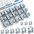 smseace 60Pcs Fuel Line Clamps Fuel Injection Hose Clamps 8-Sizes 7-16mm Zinc Plated High Pressure Hose Clamps For Diesel/Petrol Pipe in Automotive,Marine,Truck - size: 7-18mm