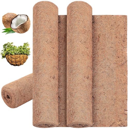 Jetec Coconut Liners for Planters, 24x 140 Inch Natural Coco Planter Roll Liner for Hanging Basket, Reptile Carpet, Fiber Mat, Garden Decoration, Animal Pet Reptile Pad - size: 24 x 80 Inch