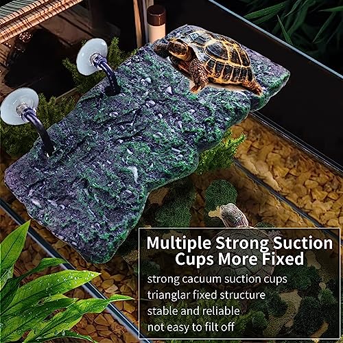 Minidiva Turtle Floating Platform, Floating Turtle Dock Rectangular Turtle Dock Polyurethane Foam Aquarium Floating Decorative Deck Climbing Brazilian Turtle (Large)
