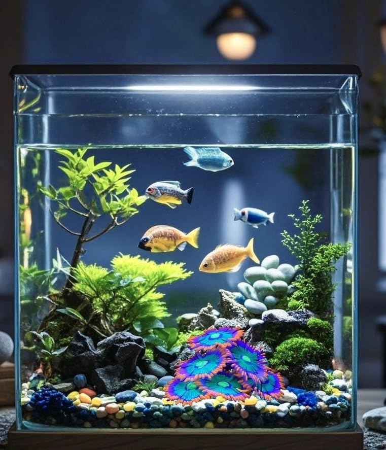 ZtohPyo Glowing Effect Soft Anemone Aquarium Fish Tank Decorations Silicone Glow in The Dark Artificial Ornament Plants for Aquarium Landscape Small/Large Fish Bowl Decor Accessories - color: Orange