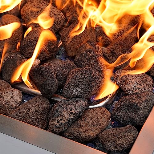 Mr. Fireglass Lava Rock Granules, 2.75"-5" Large Volcanic Lava Rock for for Fire Pits, Fire Bowls, Fire Table and Gas Log Sets, Decorative Landscaping, Indoor & Outdoor Fireplaces - 10 Pounds, Black - color: Black, size: 2.75"-5"