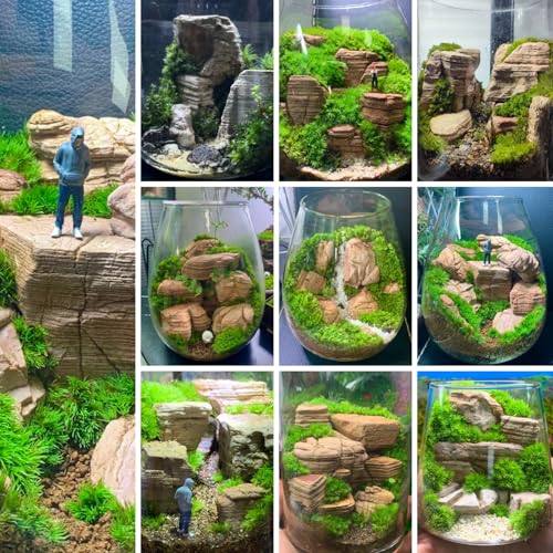 Aquarium Stone Rock 20lb Fish Tank Stone 2-8inch for Aquarium Landscaping, Terrariums, Vivarium Enclosures, Miniature and Fairy Gardens-7-8Pcs - size: 20lb (2-8inch 7-8Pcs)