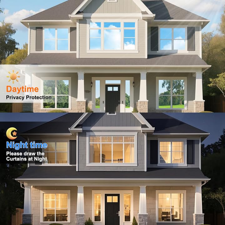 MAGIDEKOR Window Privacy Film One Way, Reflective Mirror Window Film Daytime Privacy, UV Sun Blocking Heat Control Static Cling, Window Tint for Home Office - 35.4 Inch X 16.4 Feet - color: One Way - Blue, size: 35.4 Inch X 16.4 Feet