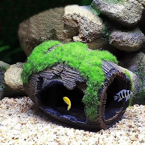 Betta Fish Tank Accessories Decorations, Small Fish Cave Aquarium Hideout, Fish Tank Ornament 5" - color: Large Cask