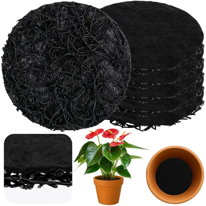 6 Pack Pot Mesh Drainage Discs, 6 Inch Thickened Drainage Hole Insert Pads, Reusable Plant Pot Bottom Mesh Mats for Indoor Outdoor Gardening to Prevent Soil Loss and Keep Root Healthy - color: 6 Inch-6 Pcs