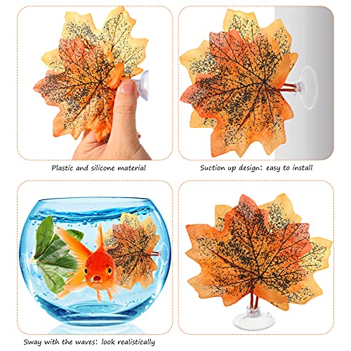 Patelai 9 Pieces Betta Bed Leaf Hammock Pad Betta Fish Leaf Pad Betta Fish Hammock Betta Fish Accessories Plant Tank Decorations for Lightweight and Realistic Resting Spot Simulating The Habitat