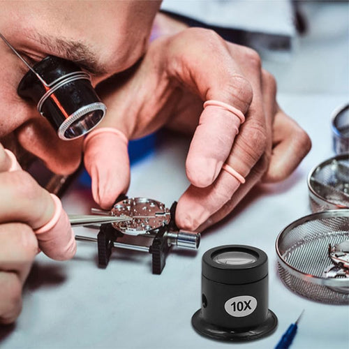 10PCS 10X Watchmaker Loupe, Portable Monocular Watch Loupe Magnifier Magnifying Glass Eye Loops Magnifier, Jewelers Repair