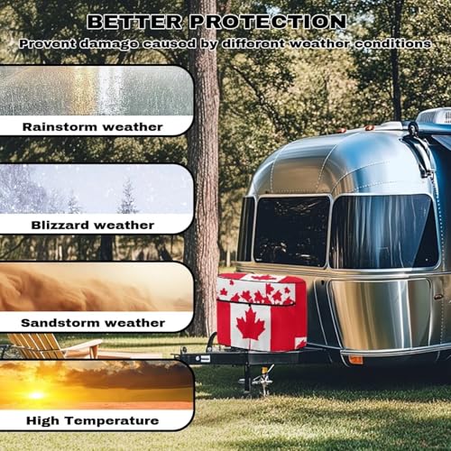 Canadian Maple Leaves Camper Dual 20lb RV Propane Tank Cover Travel Trailer Propane Tank Cover Waterproof Heavy Duty Propane Gas Cylinder Covers - color: Canadian Maple Leaves, size: S(20LB)
