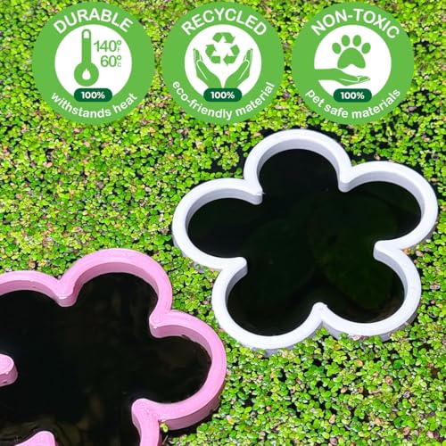 Fish Feeding Portals for Betta & Aquariums | Floating Food Rings & Breathing Windows (Multiple Shapes & Colors) (Daisy - Pink) - color: Daisy - Pink