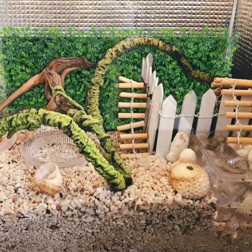 Rainmae 2Pack Faux Grass Mat Fake Turf Hermit Crab Climbing Wall, Hermit Crab Climbing Toys, Plastic Aquarium Plants Lawn Hermit Crab Supplies Climbing and Hide Toy for Gecko Reptile Lizard 10x10 inch - color: 2 Pack