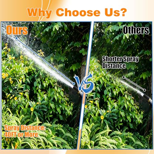 JOEJET Downstream Injector for Pressure Washer, Adjustable Chemical Injector Kit, Variable Power Washer Long Range Nozzle External Injection, 45 FT Siphon Hose, 2-2.5 GPM - size: 45 FT, style: 2-2.5 Gallons