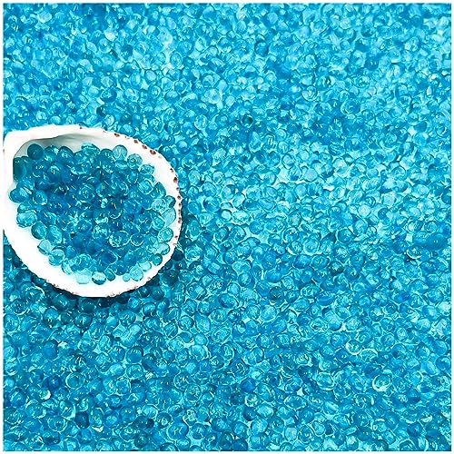 BXI 2.2 Lbs Small Aquarium Substrate Gravel Sand, Polished Smooth Fish Tank Gravel, Colorfast Uncoated Vibrant Blue Sea Glass, Decorative Stones for Vase Fillers, Fairy Garden, Potted Plants - color: Blue Glass Sand, size: 2.2 lbs, 0.04''-0.12''(Mini)