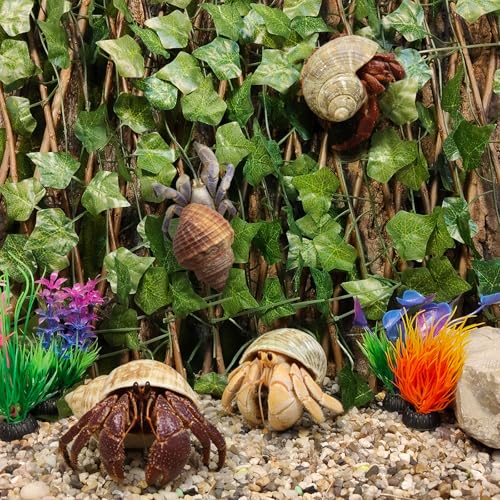Reptile Hermit Crab Climbing Wall Toys, Bearded Dragon Climb Accessories, 15.75 in Sweet Potato Leaves Retractable Hedge Fence Background, Gecko Spider Tank Decoration with Suction Cups - color: Sweet Potato Leaves Reptile Climbing Wall