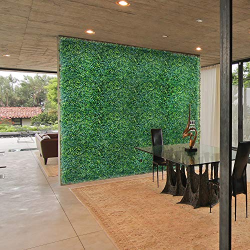 TANG 20"x20"-1PC Artificial Greenery Boxwood Panels Grass Wall Panel, Faux Privacy Fence Ivy Screens Backdrop Fake Hedge for Indoor Outdoor Wedding Décor, Dark Boxwood Double Color - color: Dark Boxwood Double Color, size: 20"x20"