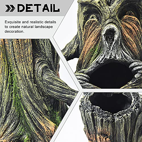 Fish Tank Decorations-Hollow Tree Trunk Aquarium Decorations Disney Aquarium Decorations for Betta Hideout Caves Large Aquarium Décor Thematic Ornaments - color: Stump a