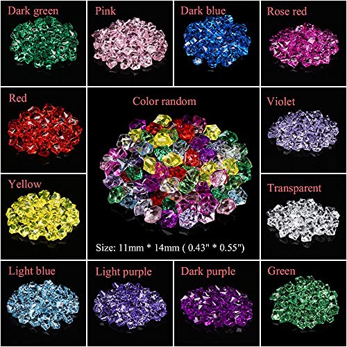 50Pcs/Bag Colorful Aquarium Acrylic Stones Crystal Ice Cubes Decor Vase Filler Pebble Fish Tank Ornament 1.4 * 1.1cm - color: Colorful