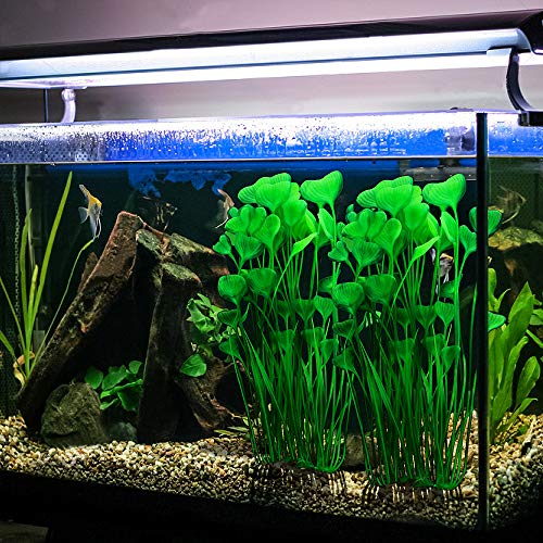 MyLifeUNIT Plastic Fish Tank Plants, 2 Pack Artificial Tall Aquarium Plants for Fish Tank Decor, 15.75 Inches (Green) - color: Green