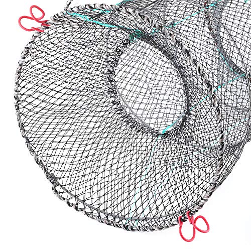 2pcs Cast Mesh Landing Bait Net, Foldable Fishing Trap Net, Lobster Shrimp Crab Trap Portable Folding Fishing Accessories for Crab Shrimp Minnow Crawfish Catfish, Foldable Fishing Trap Net, 2