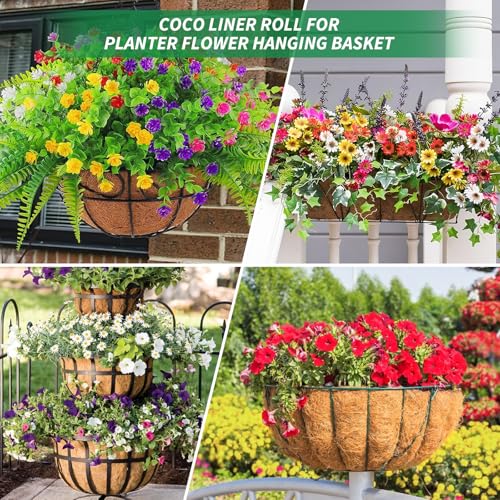 Legigo 12X80 Inch Natural Coco Liner Roll, Coconut Liners for Planter Window Box Hanging Basket, Coconut Coir Roll Coco Fiber Mat for Garden Decoration DIY Moss Poles Pet Pad Reptiles Carpet - size: 12x80 inch