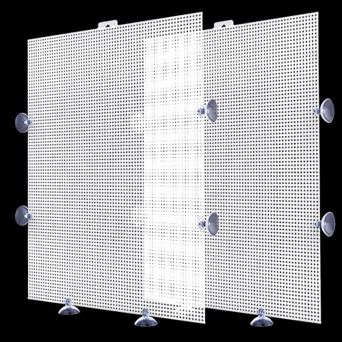 2 Pack Fish Tank Divider, Plastic Grid Cuttable Grid Plate Fish Separator with 12 Suction Cups DIY Designed Clear Easy to Bent 17 * 13in