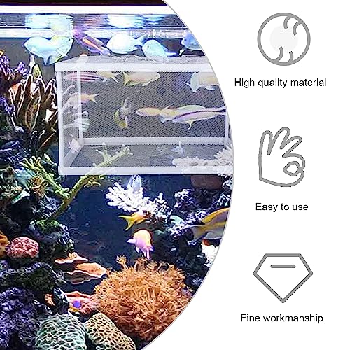Aquarium Fry Hatchery Net Fine Mesh Fish Hatchery Isolation Net with Suction Cups Hatchery Transparent Isolation Box for Fish Tank