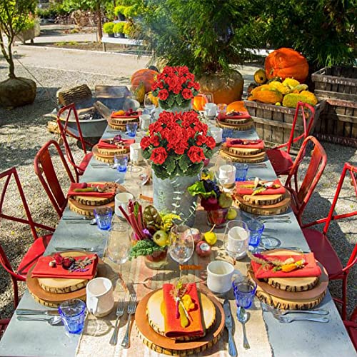 CISDUEO 2 Pcs Artificial Geranium Flowers for Outdoors Silk Flowers Outside UV Resistant Red Fake Geraniums Bush Faux Flowers for Planter Outdoor Decor Indoor Garden Patio Table Centerpiece